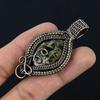 Copper Seraphinite Pendant, 999 Copper Wire Wrapped Gemstone Jewelry, Handmade Pendant, For Thanksgiving