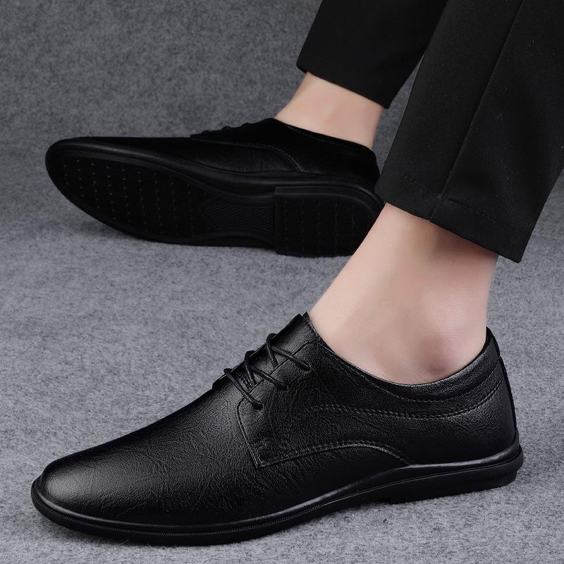2309 Casual Leather Shoes Business Dress Casual Shoes Spring Cowhide Surface Flat Bottom Versatile Workplace Gentleman Single Shoes