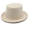 Roll Brim Fedora Hat for Adult Fashion Solid Color Panama Hat Magician Cap Wool Hat Cosplay Costume Unisex Flat Top Hat