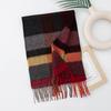 Wool Scarf  Women's Retro Plaid Autumn and Winter New Style Versatile Winter Scarf  Dual Use