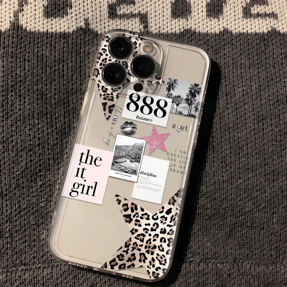 Pink Black Amore Brush Script Print Clear Phone Case For Samsung Galaxy S10 S20 S21 S22 S23 S24 S25 NOTE 10 20 ULTRA Cover