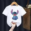 Disney Stitch Summer Graphic T-Shirt Hollow Series Short Sleeve T-Shirt