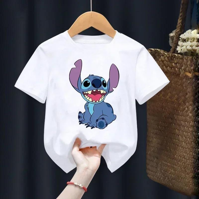 Disney Stitch Summer Graphic T-Shirt Hollow Series Short Sleeve T-Shirt