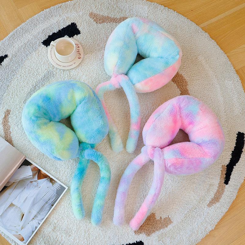 Cartoon Colorful U-Shaped Pillow Neck Pillow Home Pillow Cushion Girl Travel Rest Neck Pillow Girlfriend Birthday Gift