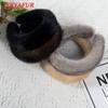 JERYAFUR 2023 frauen Luxus Winter Real Nerz Stirnbänder Hohe Qualität Echtpelz Haar Band Dame Mode Haar Hoop Pelzigen Geschenk