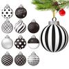 12 peças Enfeite de Natal 2D Madeira Decorativo Bola Plana Enfeite Bola Decorativa Enfeite Inquebrável Decoração para Árvore de Natal
