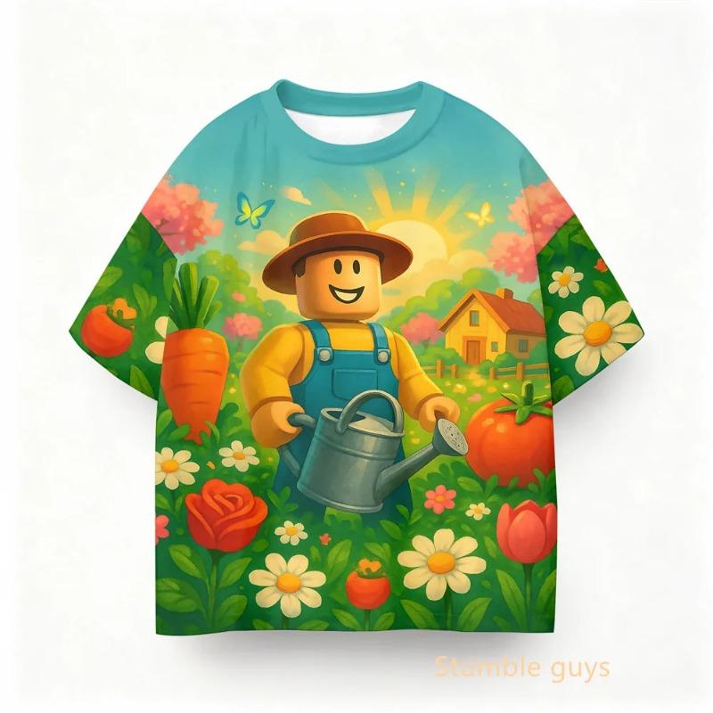 Boys Clothes Girls Kids Roblox Summer Short Sleeve Tee Game Anime