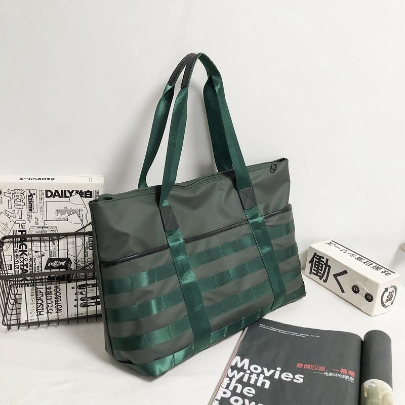 

Men s Oxford cloth hand-held large , fashionable large-capacity tote , shoulder solid color women s , simple , one .bag темно-зелений колір