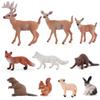 Deer Family Fox Artificial Animal Figures Cute Mini Resin Statues Smooth Surface for Desktop Display Home Decor Gifts