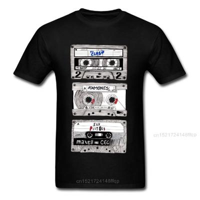 Heren T-shirt K7 Punk Mix T-shirts Hip Hop T-shirt Cassette 3D Tops Zwart T-shirt 100% Katoen Modieuze Streetwear Zomer Groothandel