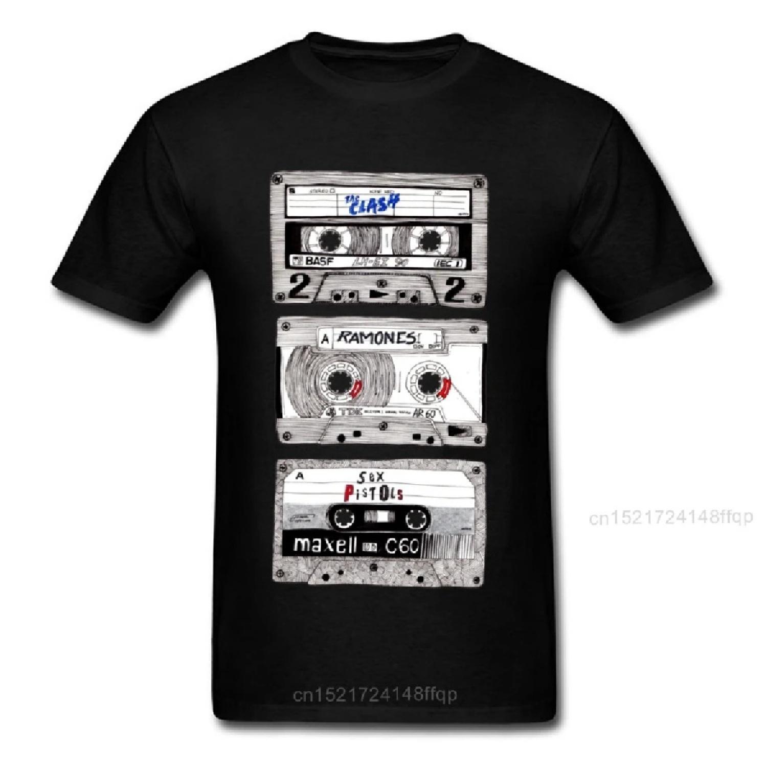 

Мужская футболка K7 Punk Mix Tees Хип-хоп футболка Cassette 3D Tops Черная футболка 100% хлопок Модная уличная одежда Лето Оптовая продажа XXXXXL чёрный