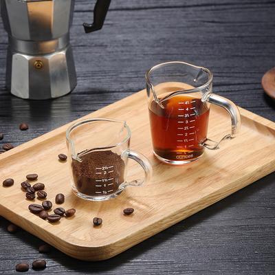 70/150 ml Szeroki Szklany Kubek do Mleka ze Skalą Żaroodporny Szklany Kubek Pomiarowy Jigger do Kawy Espresso Dwukielichowy Kubek w Uncjach