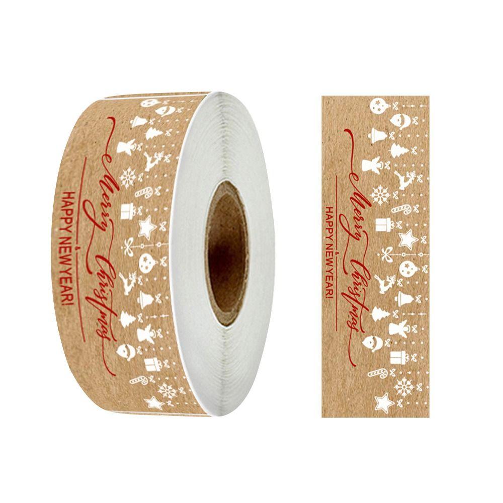 Supplies Package Decoration Xmas Sealing Label Kraft Paper Wrapping Decals Merry Christmas Stickers