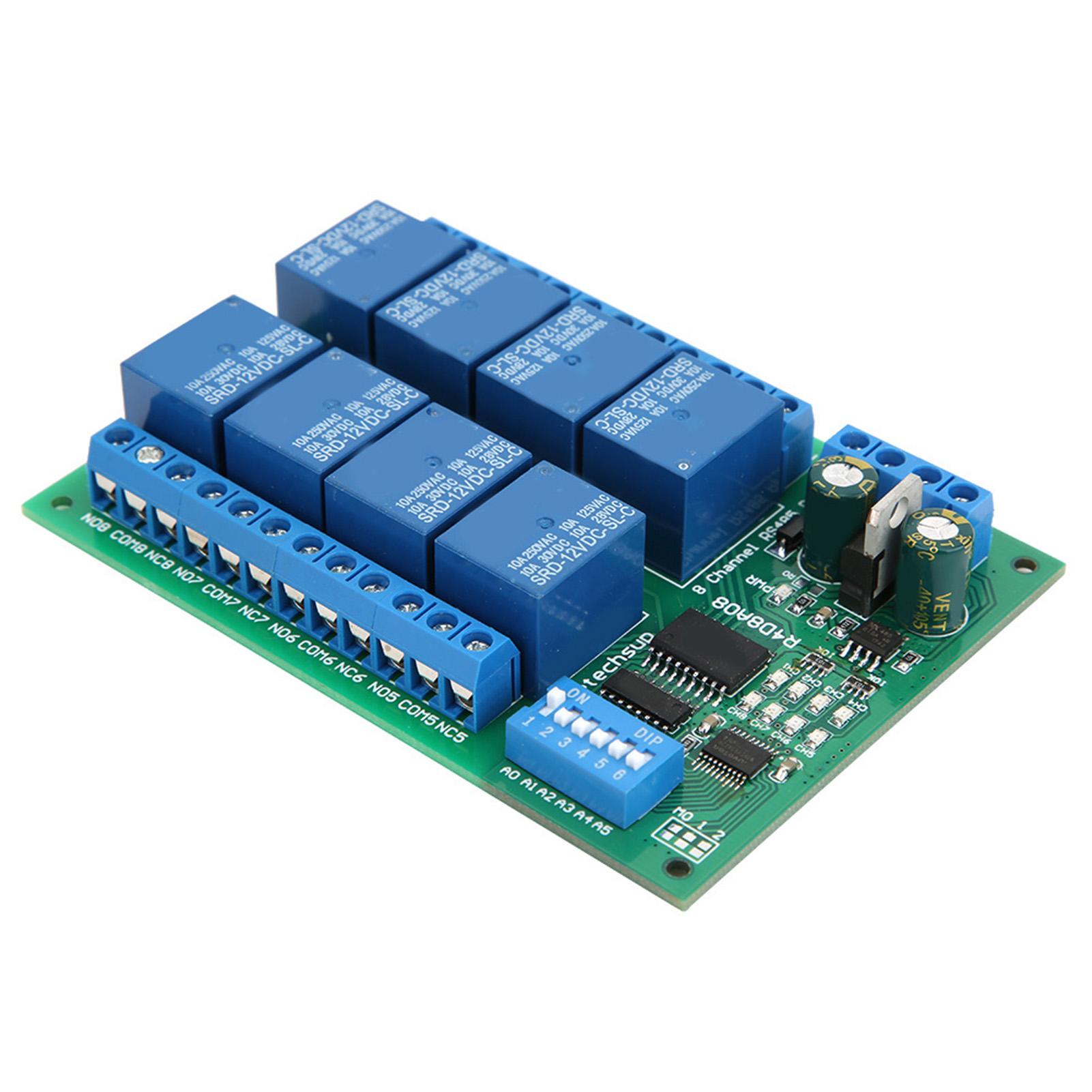 

12V 8‑Channel RS485 Relay PLC Expansion Board for RTU Protocol Remote Control