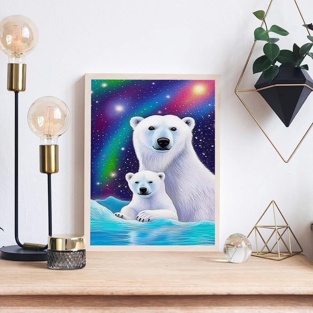 5D DIY diamantové malování Polar Bear Cross Stitch Kit Mozaika Diamantové vyšívání Růže Plný kulatý čtvercový vrták Domácí dekorace