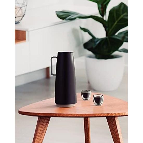 Tramontina Thermal Carafe Tabletop Pot Capacity 1L Black Vacuum Bottle Stylish Lightweight Insulation Power Lasting 24 Hours Large Made Brazil