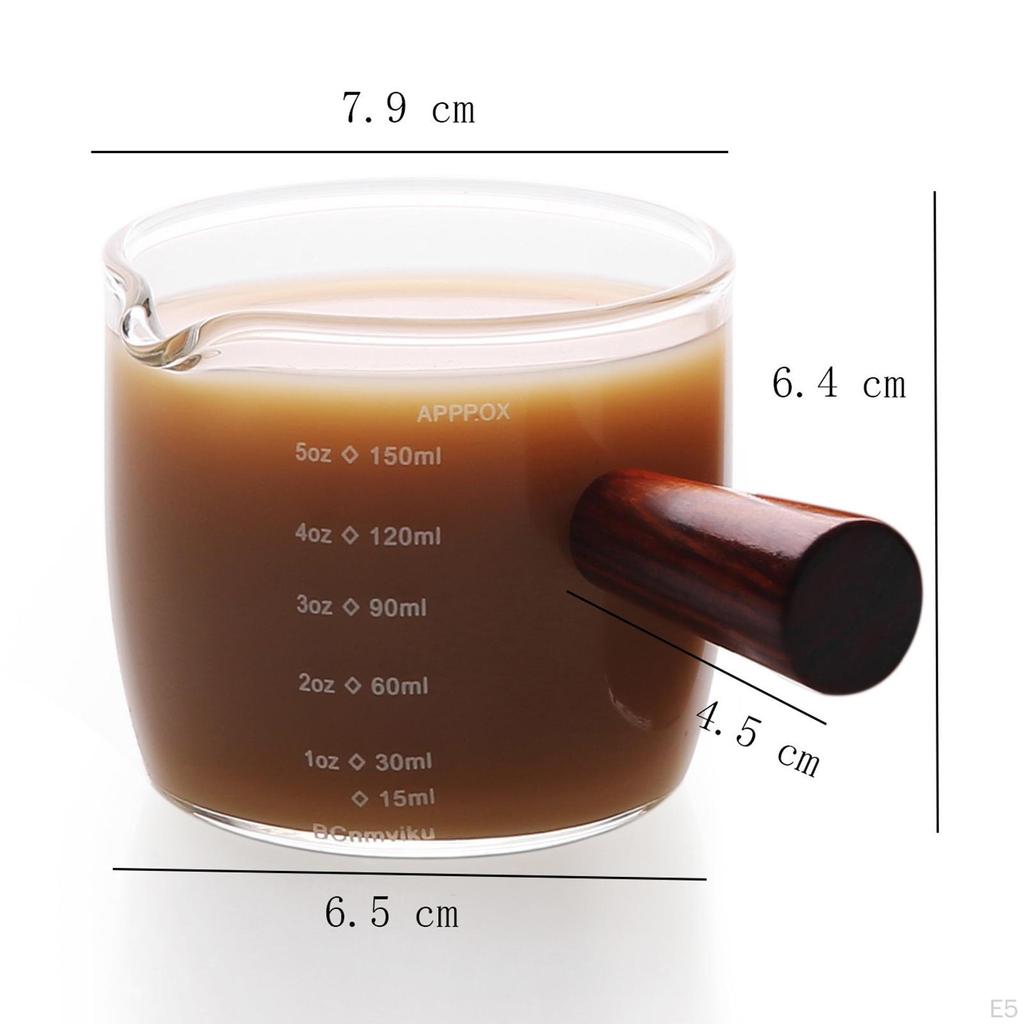 Measuring Cup with Wooden Handle Beakers for Kitchen Baking