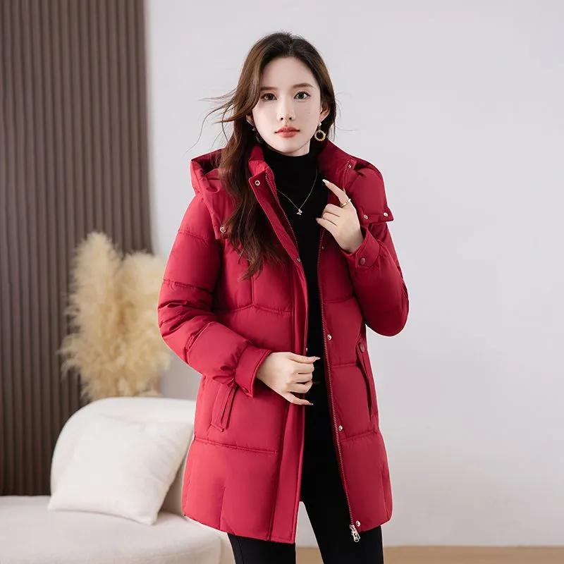 Down Padded Jacket Women's Winter Mid-length Padded Jacket Loose Thick Warm Fashion Padded Jacket Cold-proof Jacket