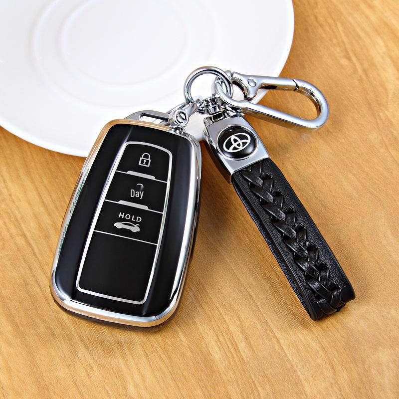 Toyota Key Cover and Keychain: Compatible with Camry, Corolla, Avalon, Levin, RAV4, Highlander, and C-HR.