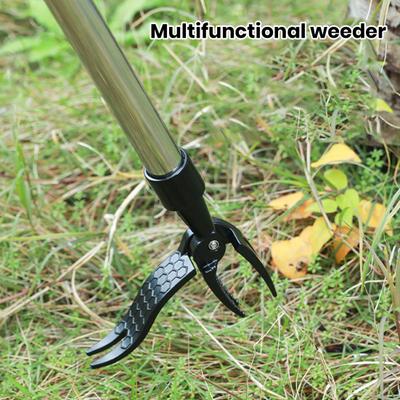 Handheld Weed Puller with Long Handle Rustproof Corrosion Resistant Ergonomic Design Adjustable Weed Removal Tool with Sharp Tines