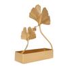 Double Ginkgo Leaf Shape Coil Burner Holder Vintage Iron Fireproof Coil Incense Holder for Home Living Room Golden