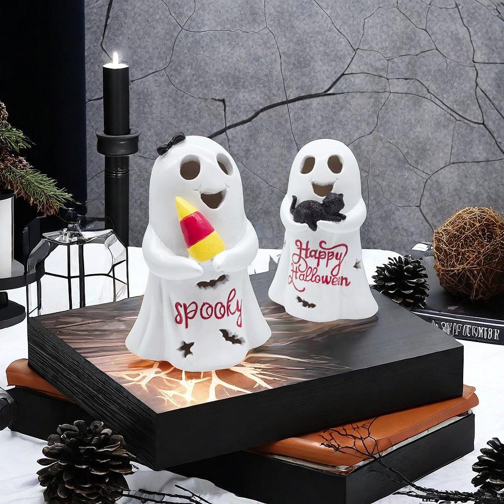 Halloween cute white ghost party ornament tabletop ornament study decoration resin crafts small ornament