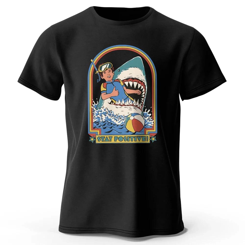 

Men s Stay Positive Printed 100% Cotton Tshirts Classic Vintage Funny T-Shirt for Men Wome Tops Tees Fashion Street Clothing ... S разноцветный