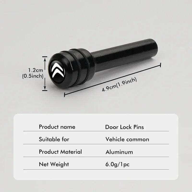 4pcs Car Door Lock Knob Pull Pins Aluminum Interior Security For Citroen Jumper Celysee Cactus Picasso Aircross Saxo Grand