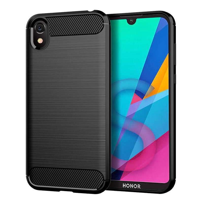 

Чехол с матовой текстурой для honor 8s, противоударный чехол из углеродного волокна для Honor8S, силиконовые чехлы Huawei, чехлы Fundas Honor 8S чёрный