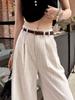 Pantalon Casual Large en Lin Haut de Gamme pour l'Été