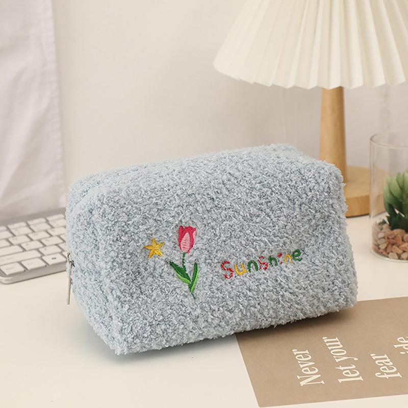 New Plush Storage Bag, Golden Fragrance Makeup Bag, Large Capacity, High-end Toiletries, Portable Travel Japanese Makeup Bag