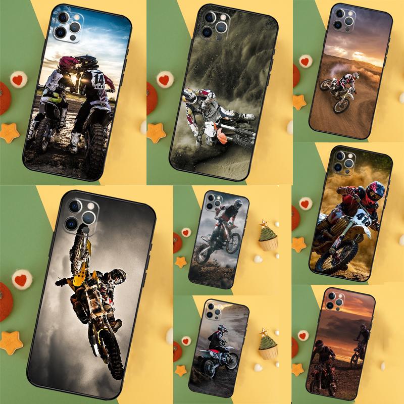 Moto Cross Motorrad Sport Hülle Für iPhone 17 16 15 13 12 11 14 Pro Max Mini Plus 16e 17 Air Bumper Hülle Zubehör