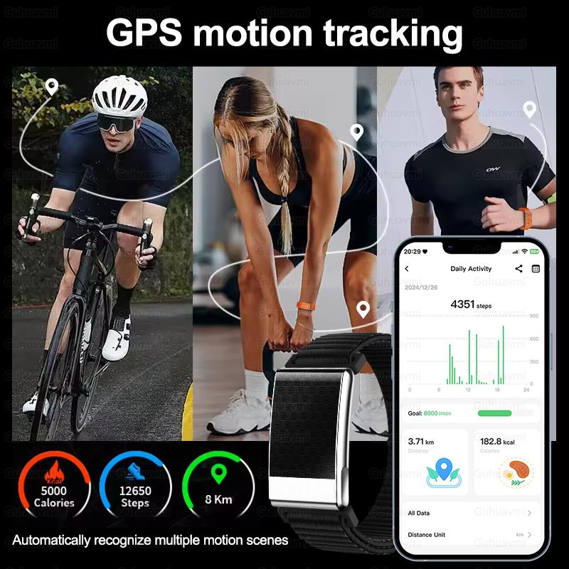New Health Smartwatch No Screen Long Endurance Heart Rate Blood Pressure ECG Health Trackr IP68 Waterproof Sports Smart Bracelet