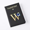 Husă pentru pașaport din piele imprimată cu litere Bărbați Femei Suport pentru pașaport Clip pentru bilet de avion Huse pentru pașapoarte Suport pentru identitate Suport card de credit