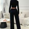Popular Ins Comfort Belt Four Seasons, Sexy Long-sleeved Trousers Casual Home Two-piece Loungewear Set