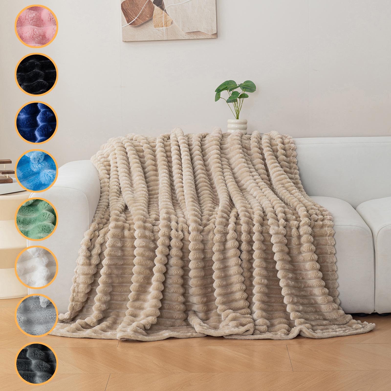 

1pc flannel blanket - soft, comfortable, warm nap blanket, Christmas exquisite gift blanket, available in multiple colors 100x70cm