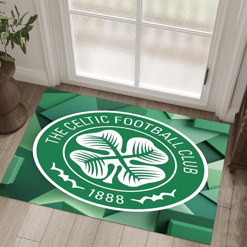Celtic FC Design Kristall-Samt-Teppich Gemütlich Nicht?Rutschfester Teppich mit Aufdruck für Schlafzimmer Wohnzimmer Eingang