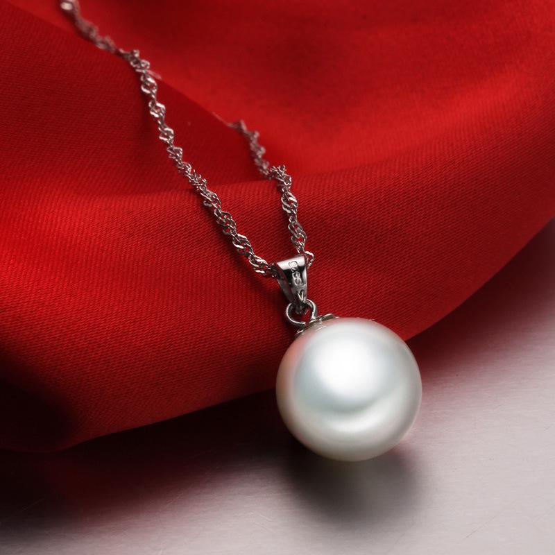 Korean Fashion Simple Pearl Pendant Necklace for Women - Silver Clavicle Chain