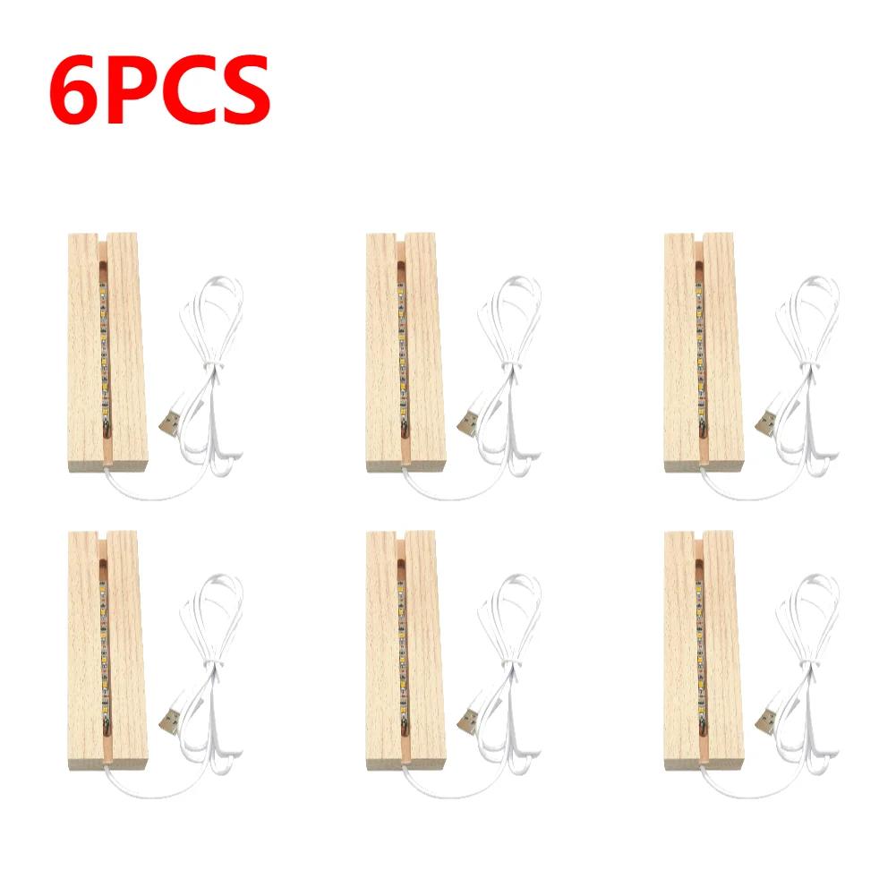 1-10 Stück 15cm LED Holzlicht Display Kristall USB beleuchteter Ständer für Kristallglas Harzkunst Ornament Holz Nachtlicht Basis