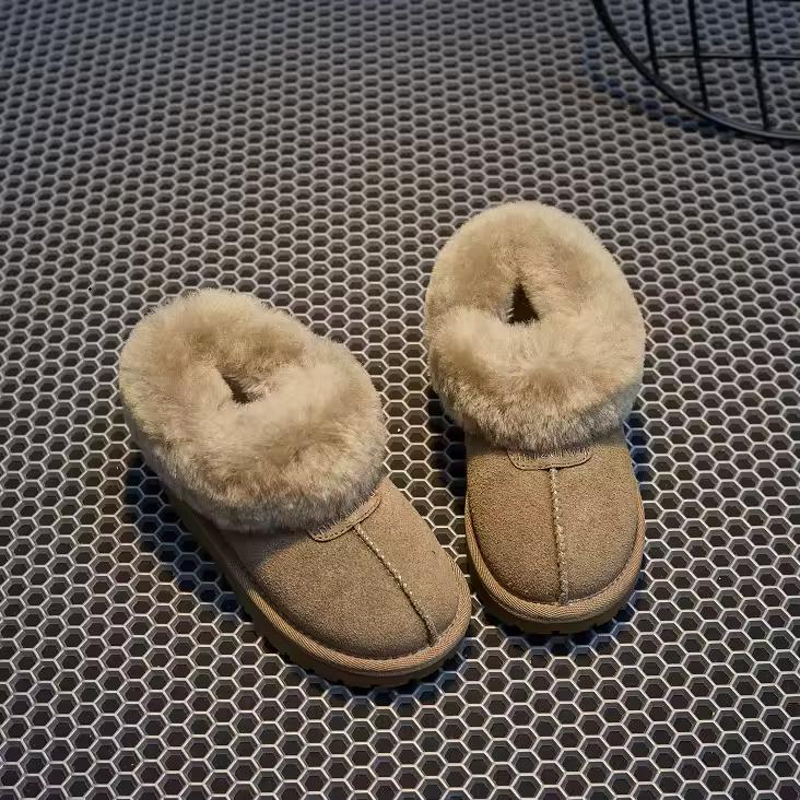 Simple Girls Slipper Elastic Band Kids Toes Wrapped Winter Warm Boys Children Cotton Shoes Casual Non-slip Cute Short Boots