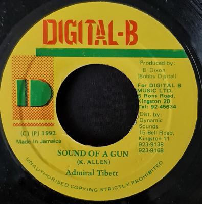 7inch Record ADMIRAL TIBET  Sound Of A Gun NONE DigitalB 1992 Jamaica Reggae Ska  Dub Used
