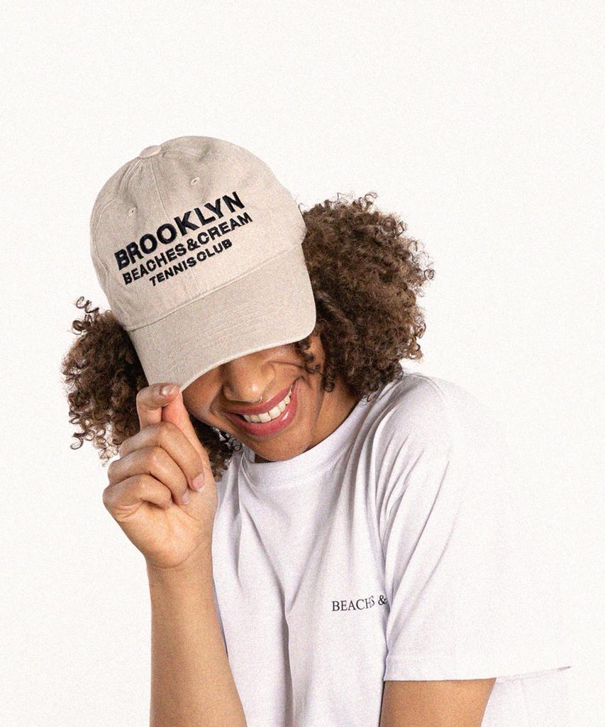 Bichiseuaenkeulim Brooklyn Tennis Club Pigment Ball Cap-Beige
