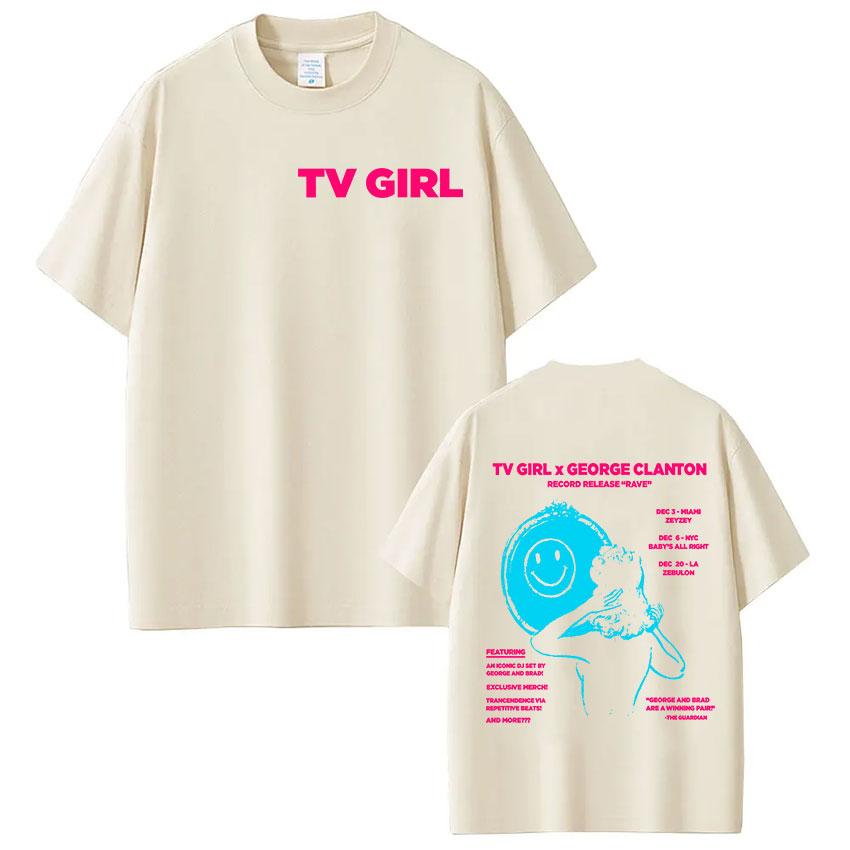 French Singer Tv Girl Series Tour 2025 Album TShirt Unisex Women Summer ONeck T Shirt Fashion High Quality Cotton Tees Streetwear