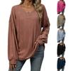 Women S V Neck Loose Fit Long Sleeve T Shirt For Autumn