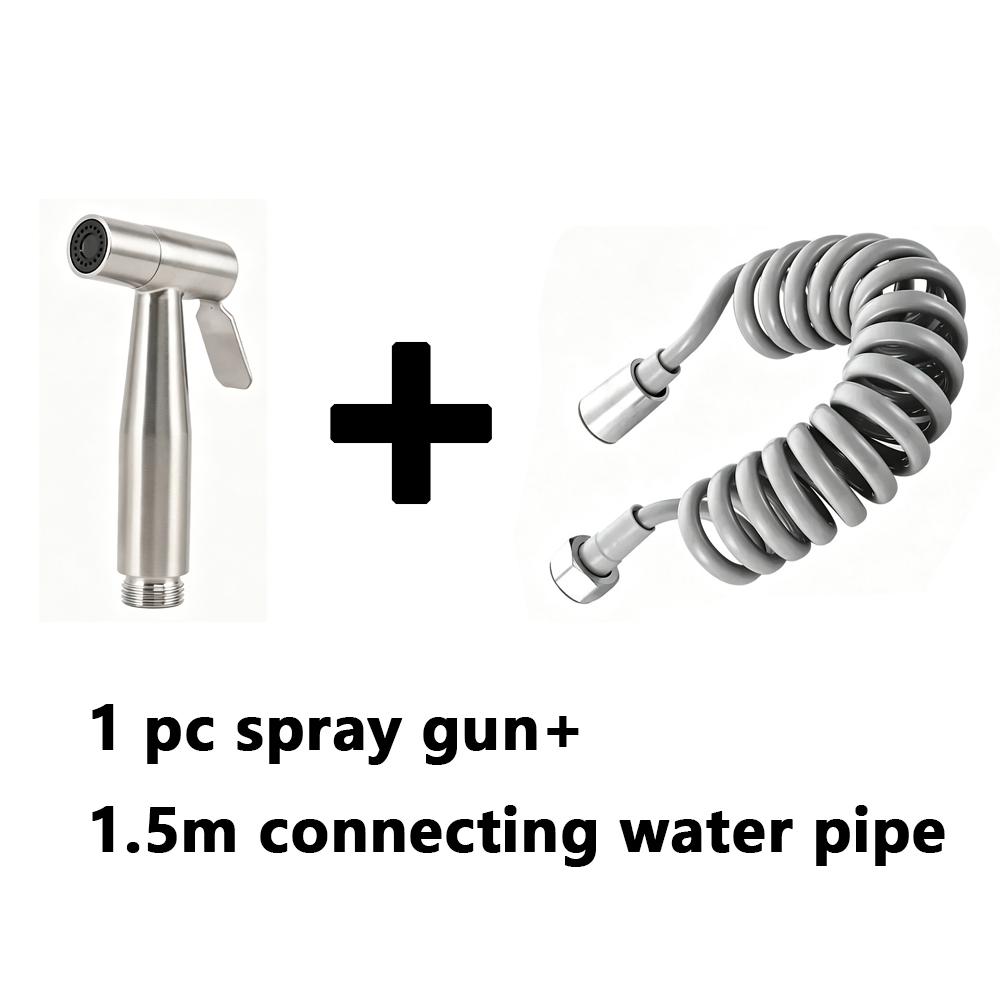Handheld Toilet Floor Flushing Nozzle 304 Stainless Steel with 1.5m Extendable to 3m Hose for Toilet Hygiene And Pet Cleaning