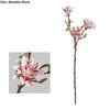 3 Heads Artificial Magnolia Branch Floral Art Real Touch Artificial Orchid Flowers Handmade Fake Flower Home Office Decor
