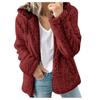Fashion Casual Long-sleeved Autumn and Winter Women's Zipper Cardigan Coat, Thick Hooded Plush Women's Loose Warm Jacket 965#