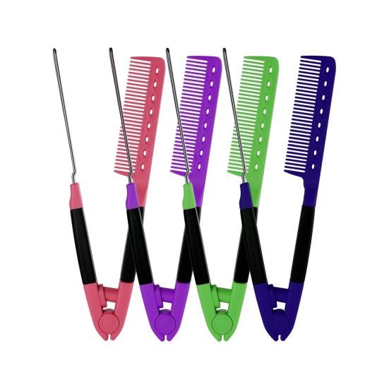 Styling Comb Gentle Edges Carbon Salon Grip Pevný kartáč na vlasy ve tvaru V pro