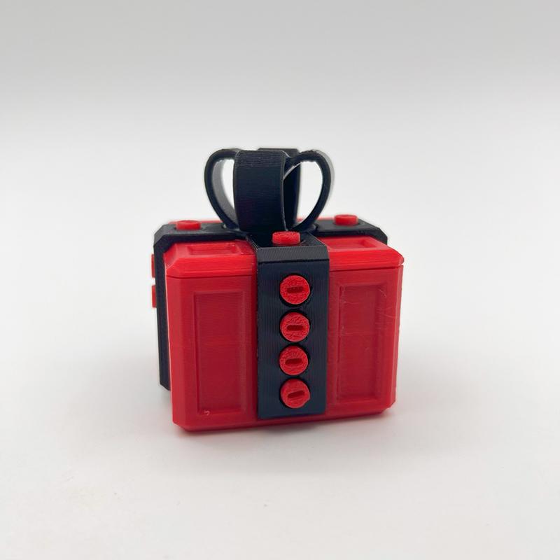 3D printed surprise Christmas box with Christmas atmosphere decorations and ornaments that can be freely twisted and decompresse