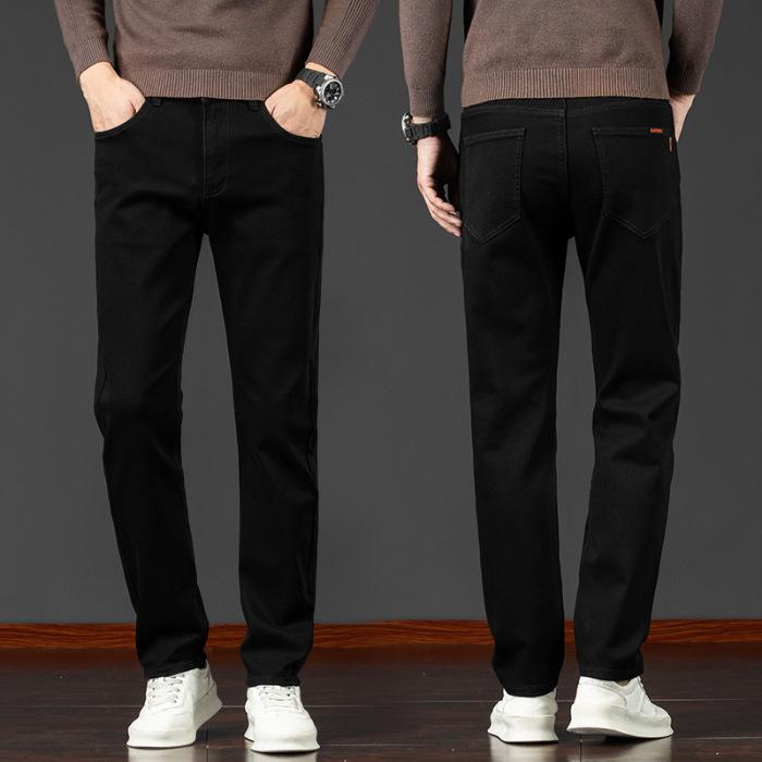 Autumn And Winter New Light Business Straight Leg Elastic Jeans Men'S Korean Version Trendy Versatile Quality Casual Pants